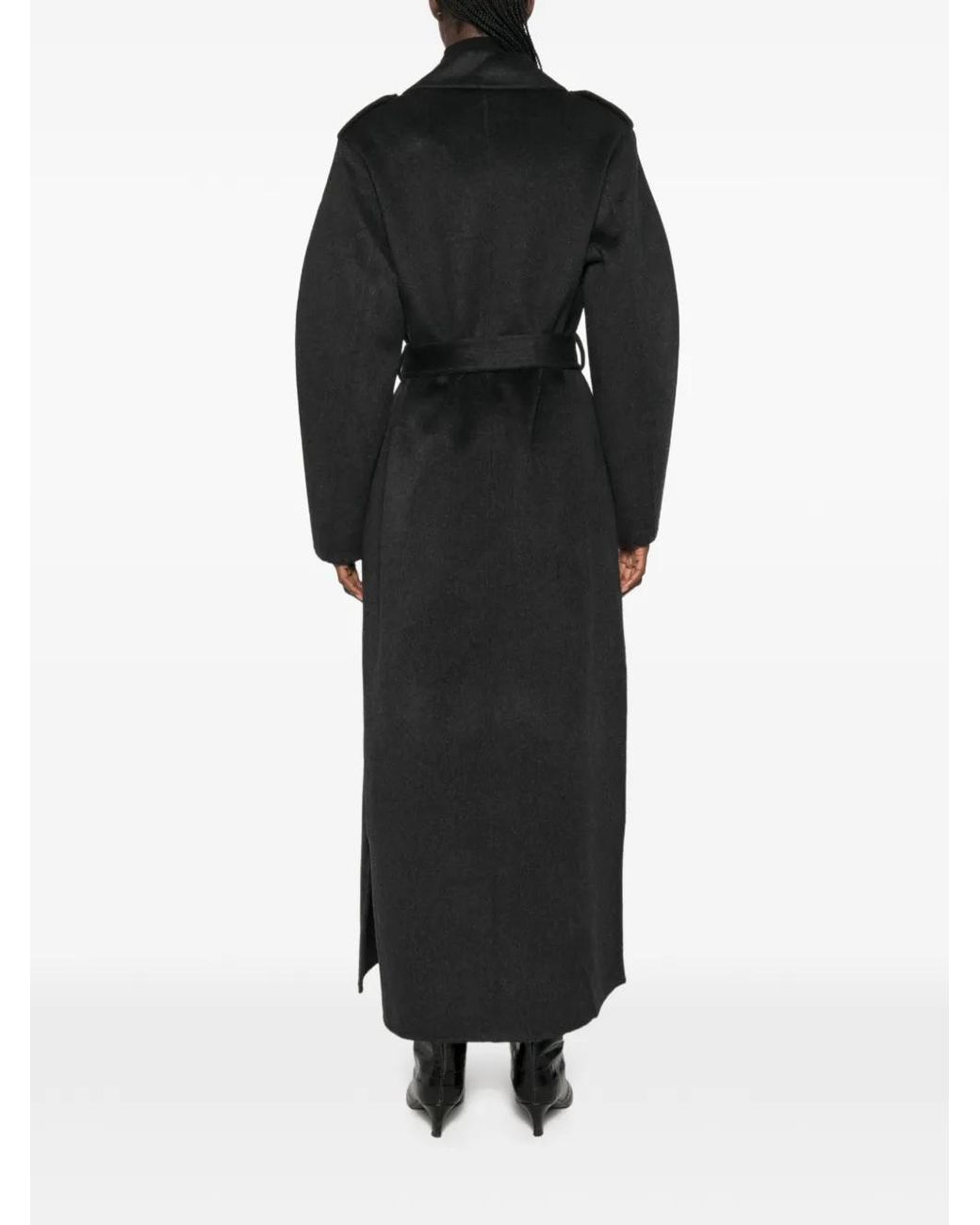The Dynamis Studio Black Double-Breasted Belted Coat