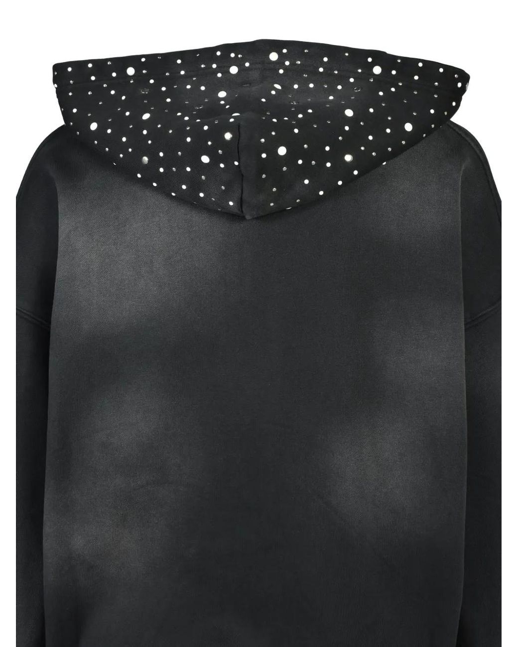 BREATH Black Rhinestone-Embellished Faded Hoodie for men