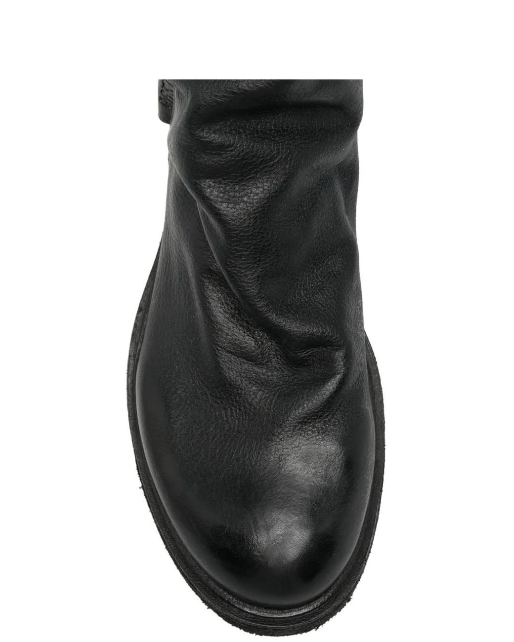 A.s.98 Black Ruched Leather Ankle Boots for men