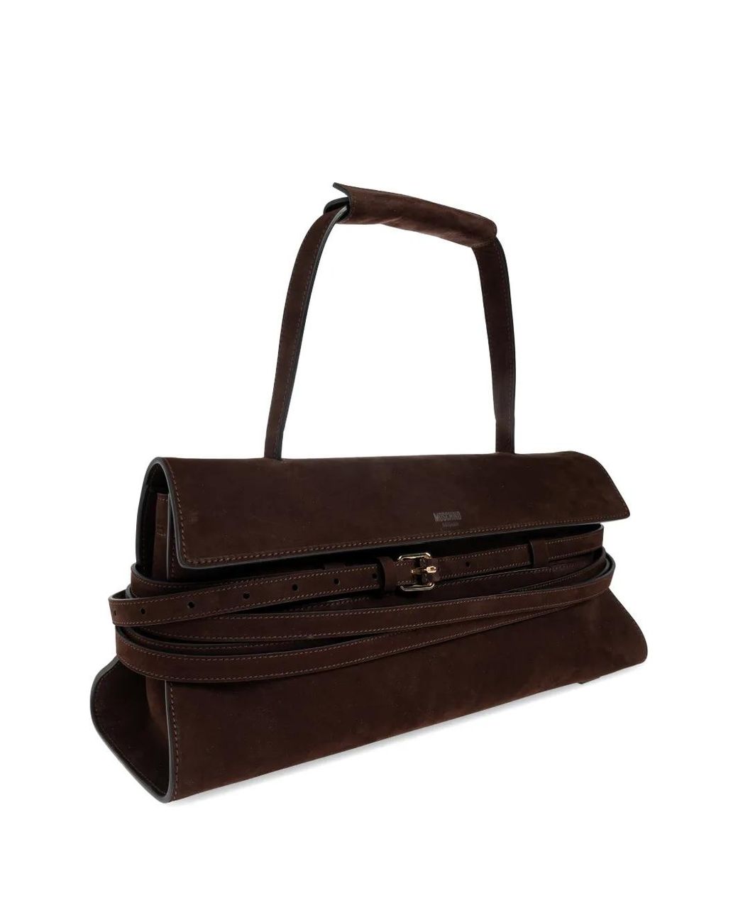 Moschino Brown Tie Me Shoulder Bag