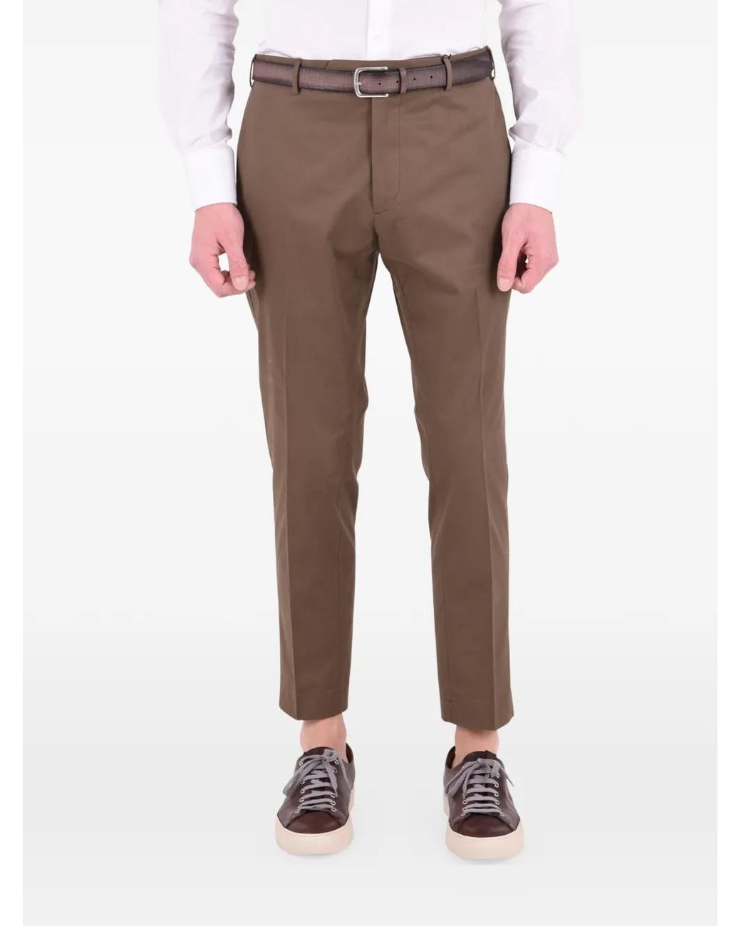 Dell'Oglio Gray Cropped Chino Trousers for men