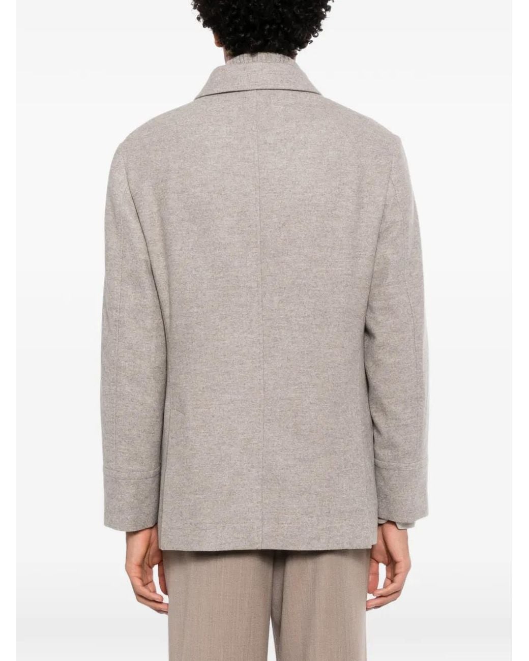 Brunello Cucinelli White Double-Breasted Jacket for men