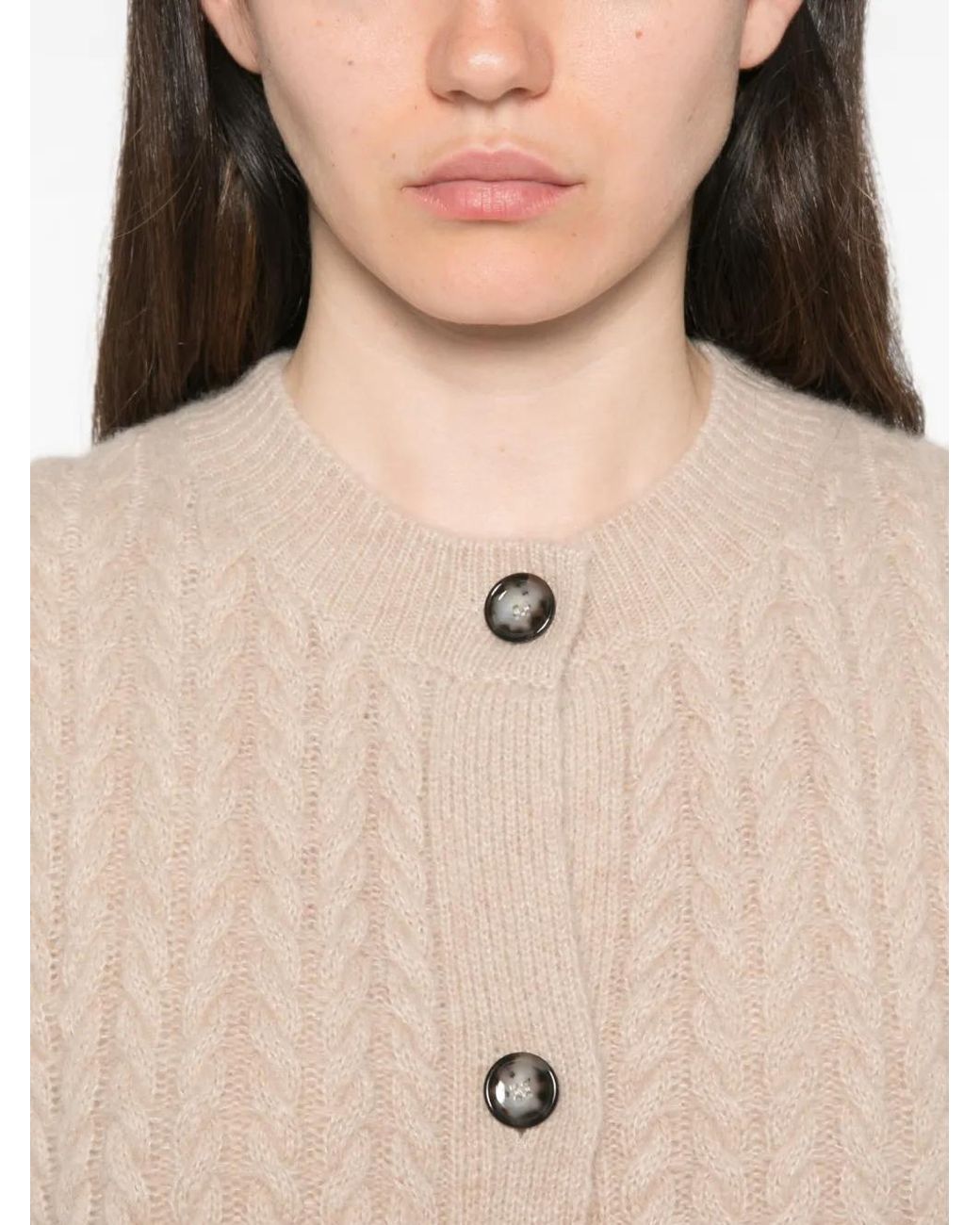 Allude Button-Up Vest in het Natural
