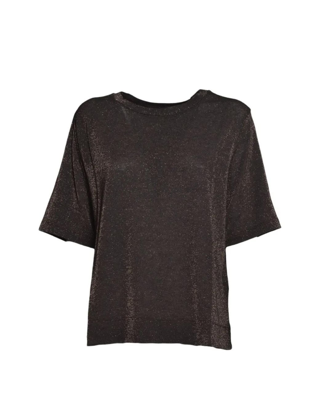 Momoní Black Glitter-Effect Short-Sleeve T-Shirt