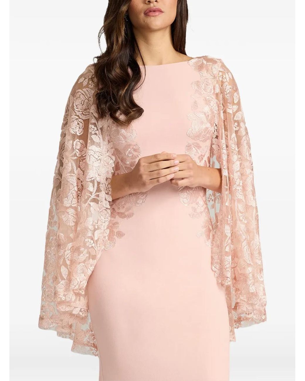 Tadashi Shoji Pink Floral Lace Dress