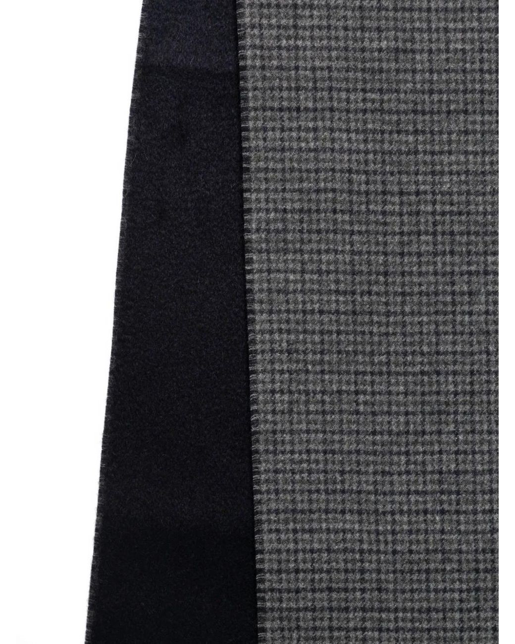 Zegna Gray Fine-Checked Scarf for men