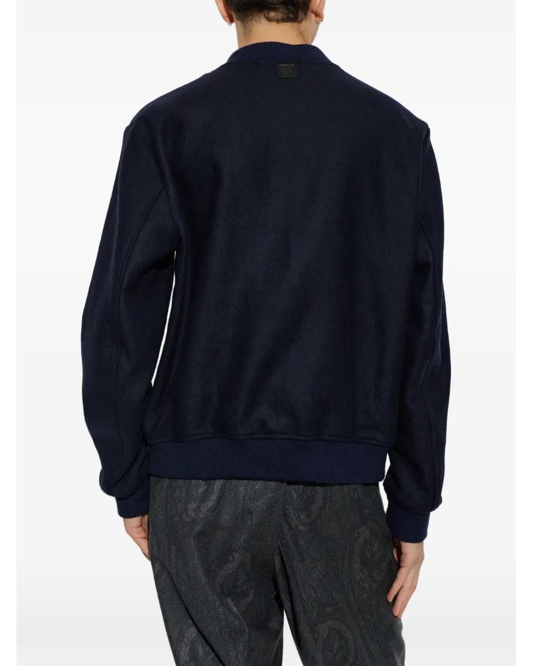 Etro Blue Zip-Up Sweater for men