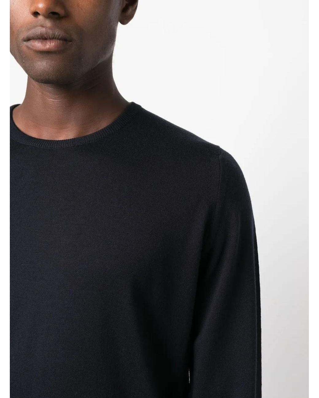 John Smedley Blue Farhill Virgin Wool Jumper for men