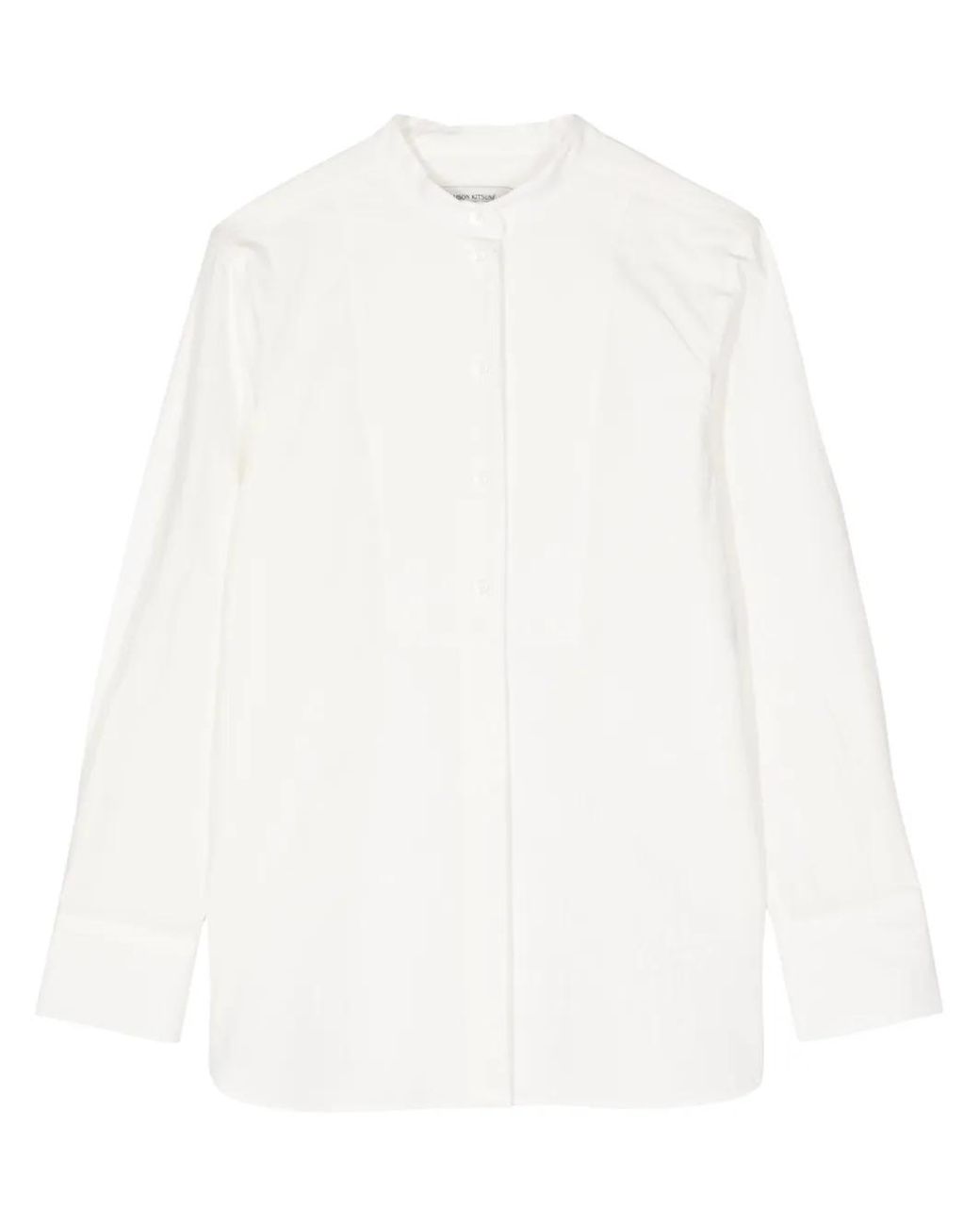Camisa Sin Cuello Maison Kitsuné de color White