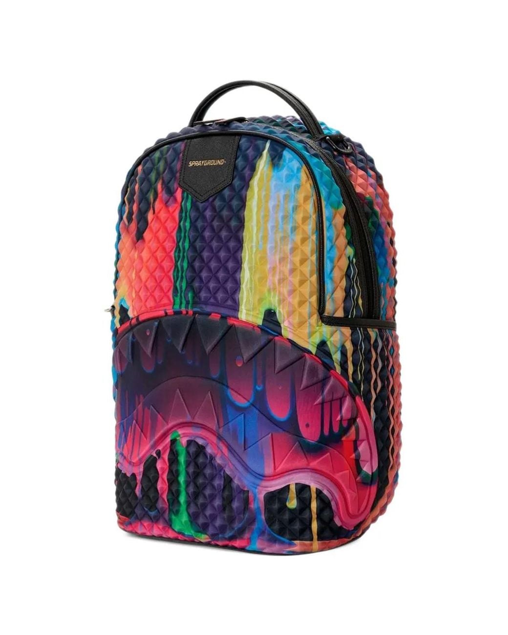 Sprayground Blue Shark Paint-Drip Backpack