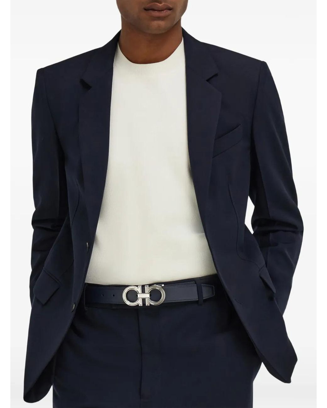 Ferragamo Black Reversible And Adjustable Gancini Belt for men