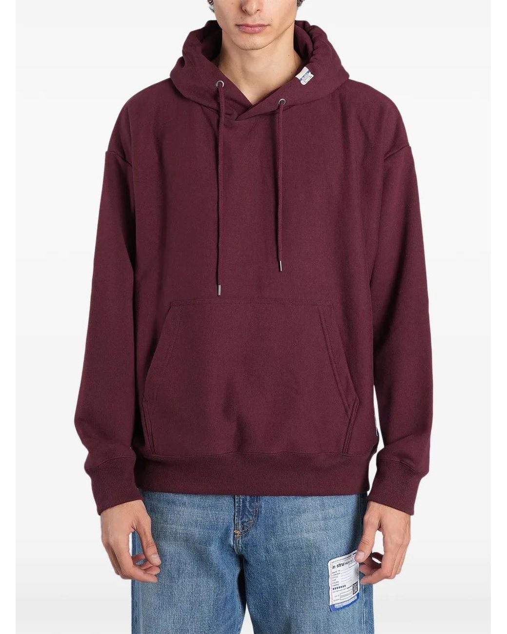 Maison Mihara Yasuhiro Red French-Terry Hoodie for men