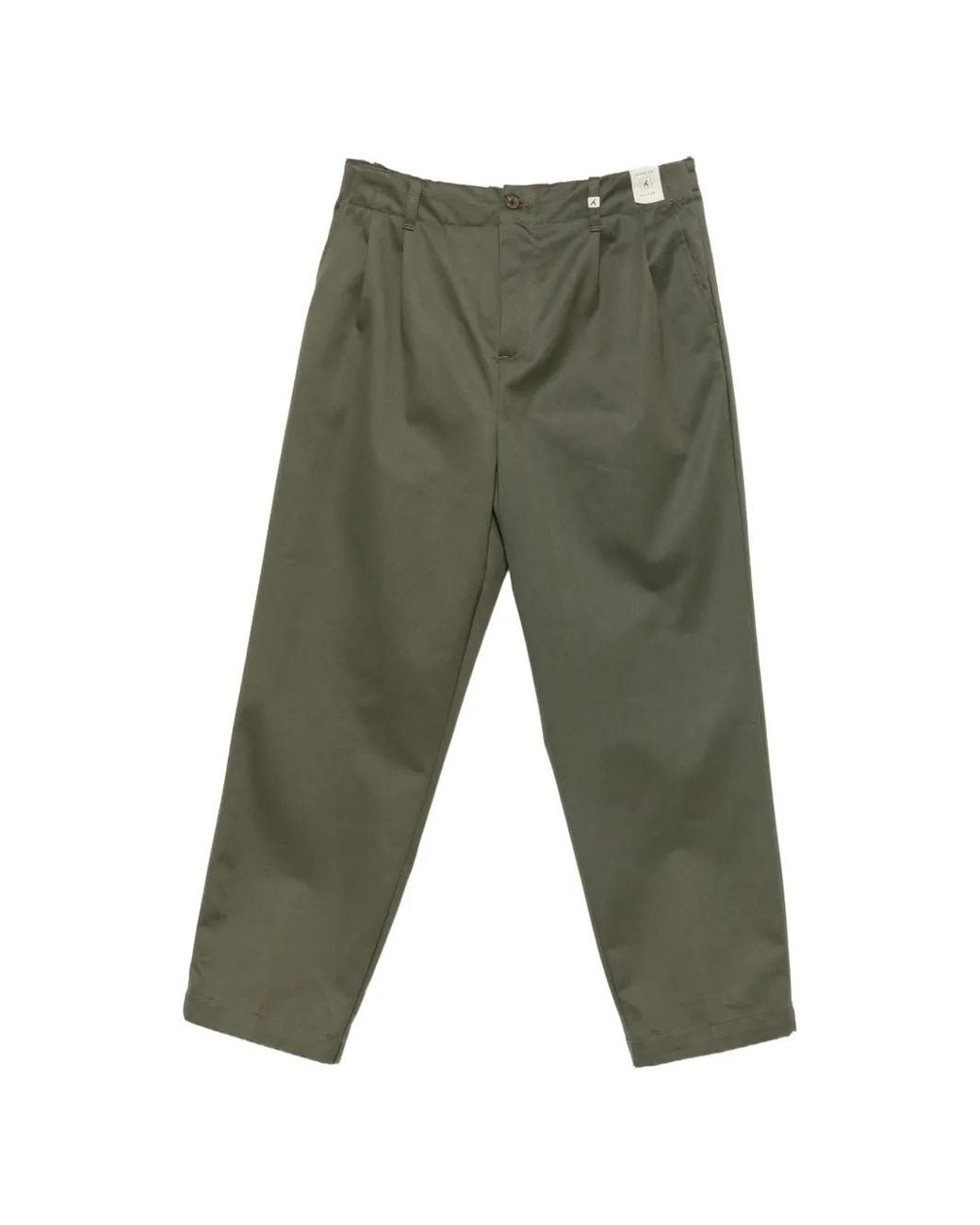 Myths Green Pleated Elasticated-Waist Trousers for men