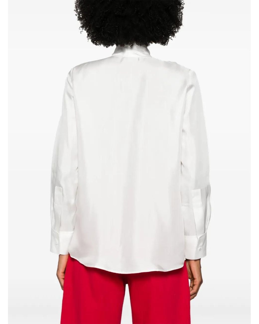 Blanca Vita White Campanula Silk Shirt