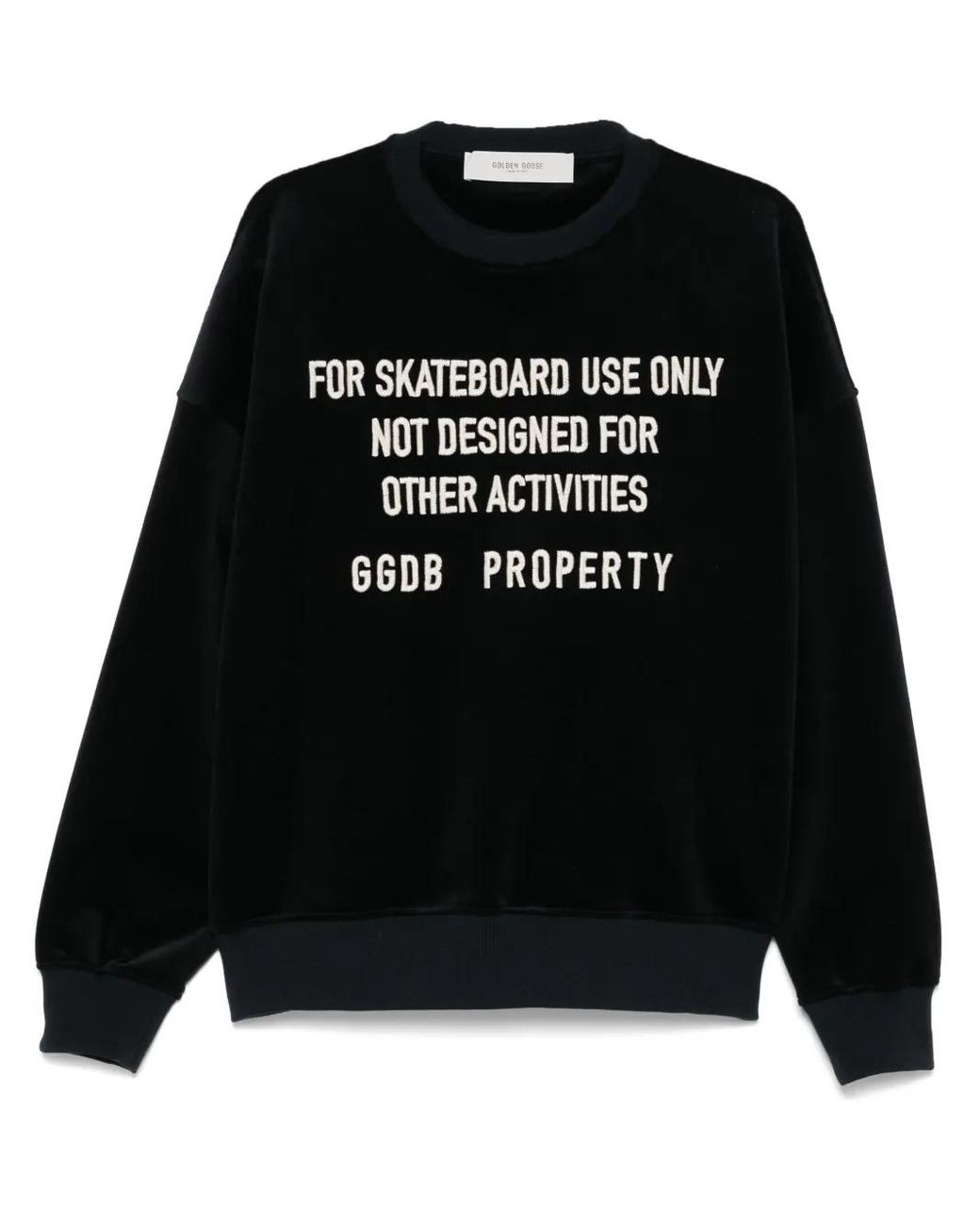 Golden Goose Deluxe Brand Black Velour Sweatshirt With Logo