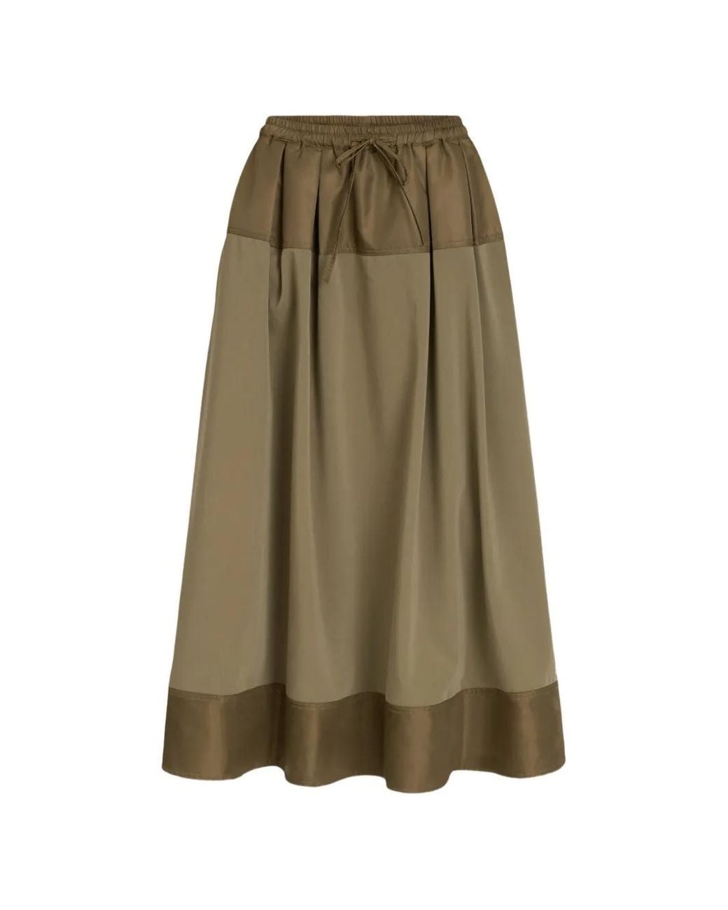 Cinq À Sept Green Elisabetta Pleated-Panel Midi Skirt