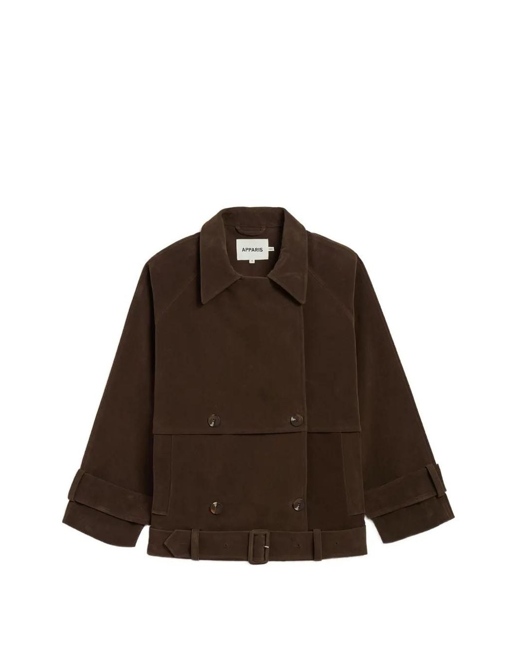 Chaqueta Gaia Con Cinturón Apparis de color Brown