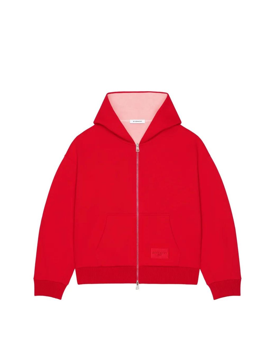 Givenchy Red Couture Seam Zipped Hoodie for men