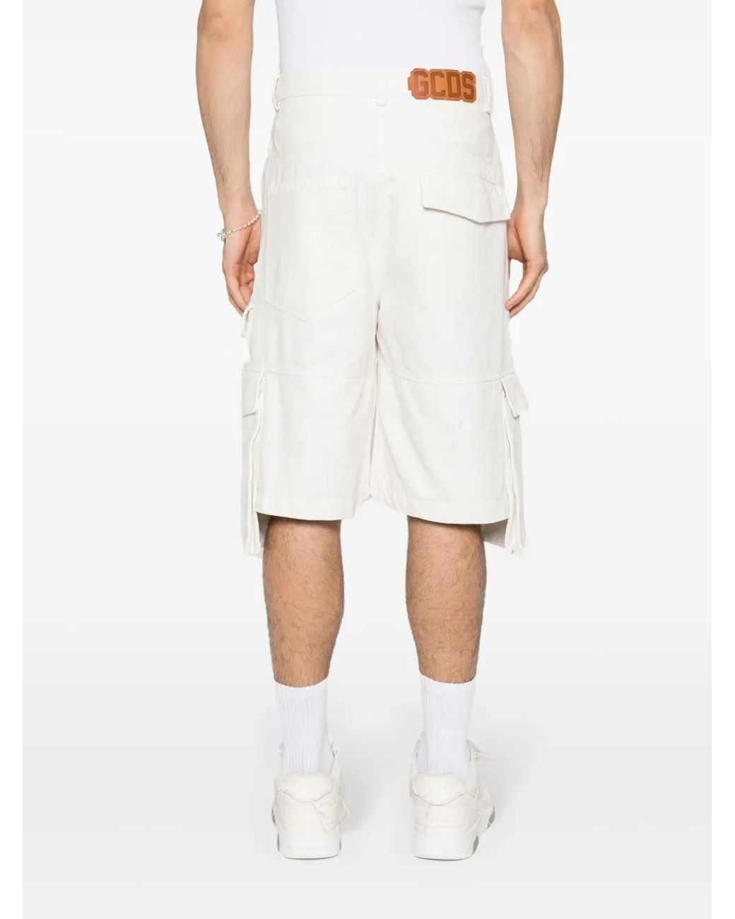 Gcds White Ultracargo Bermuda Shorts for men