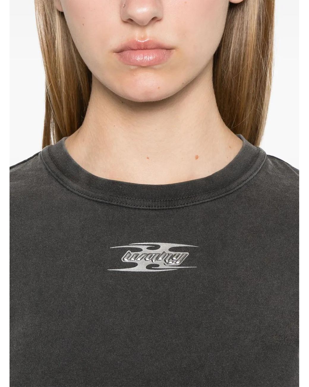 Alexander Wang Black Dark Cotton T-Shirt