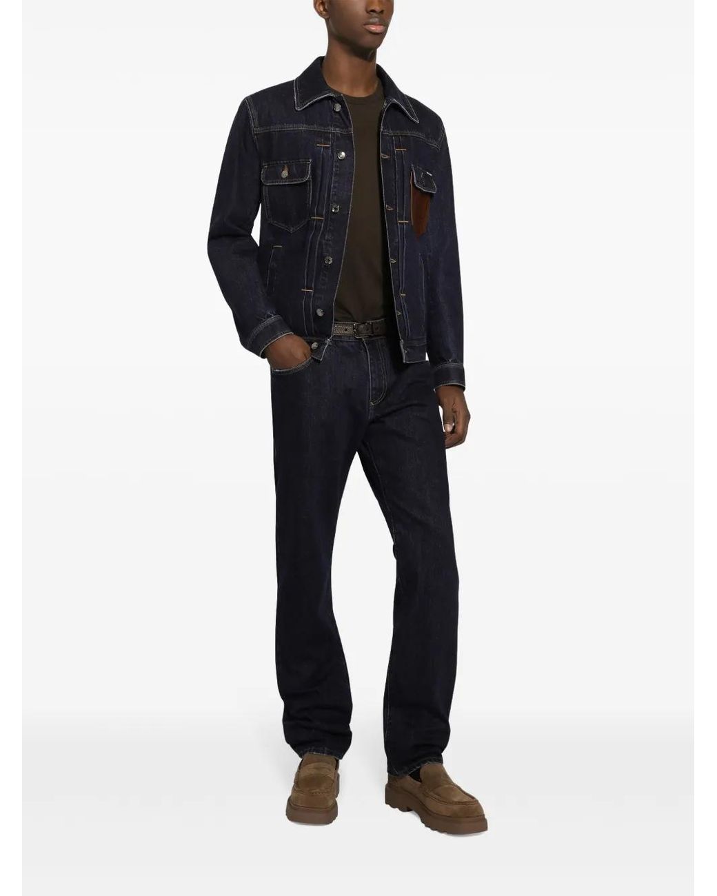Dolce & Gabbana Blue Mid-Rise Straight-Leg Jeans for men