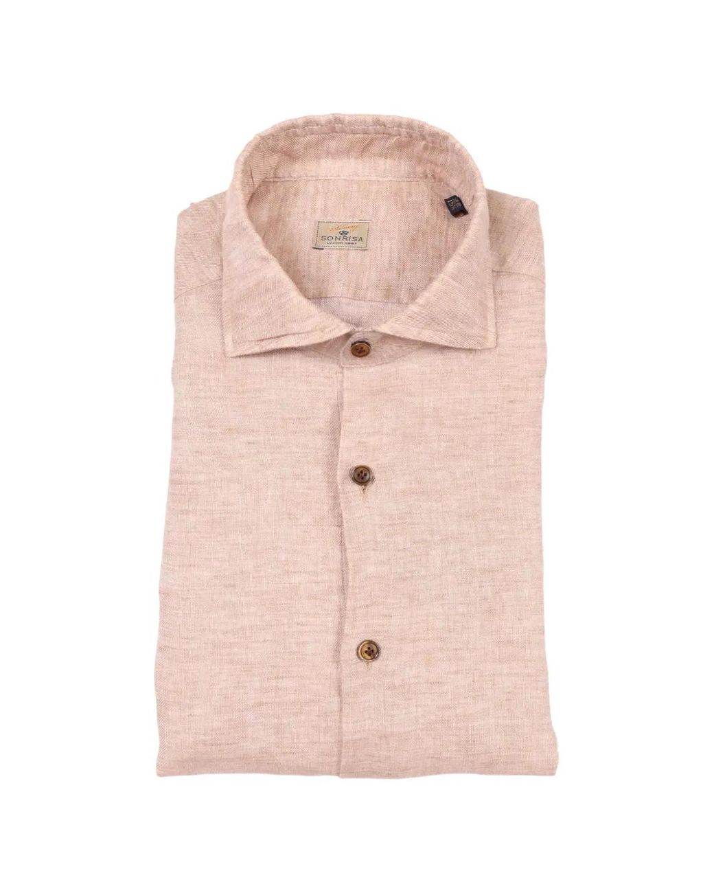 Sonrisa Pink Long-Sleeved Cotton Shirt for men