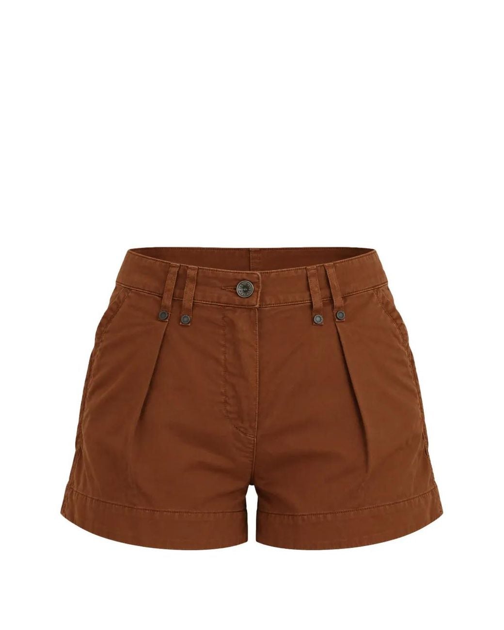 Plein Sud Brown Pleated Cargo Shorts