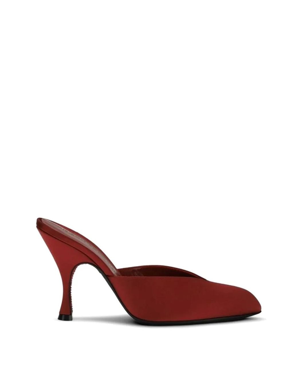 Herbert Levine Red Satin V-Neck Mules