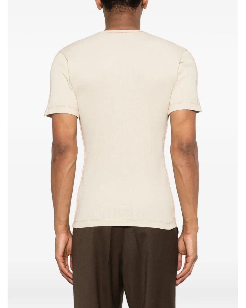 Etudes Studio White Rib Trim T-Shirt