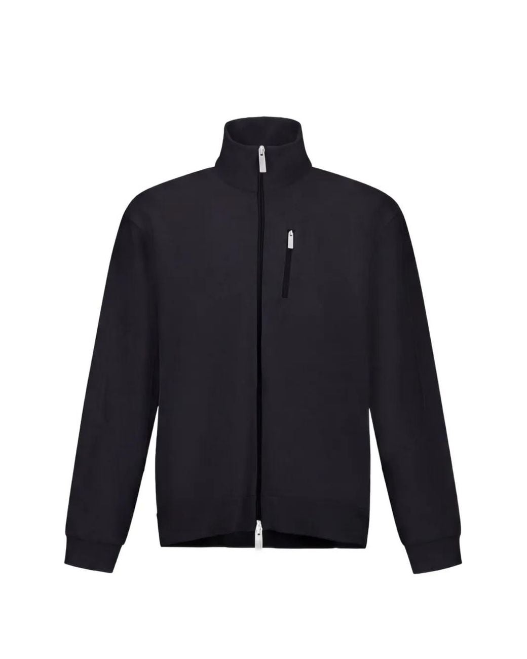 Laminar Blue High-Neck Zip-Up Sweatshirt for men