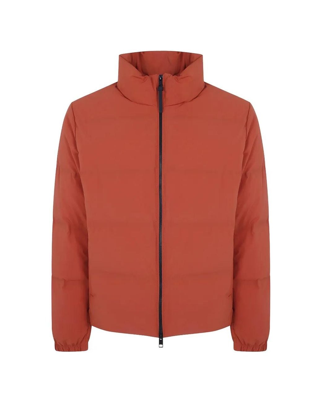 People Of Shibuya Orange Quilted High-Neck Jacket for men
