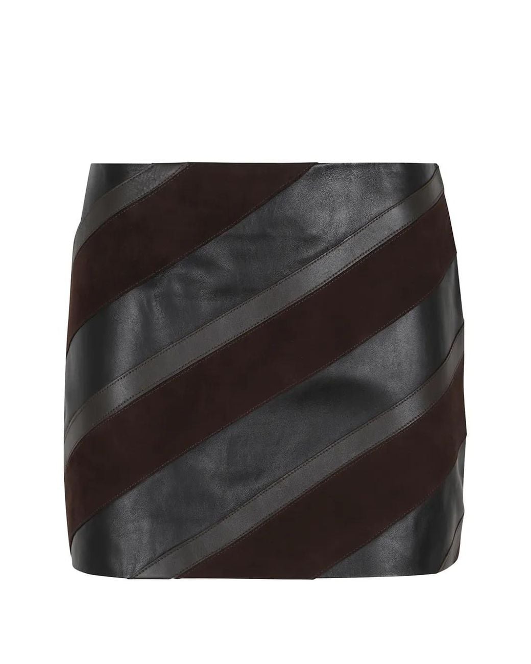 P.A.R.O.S.H. Black Mulholland Striped Panelled Mini Skirt