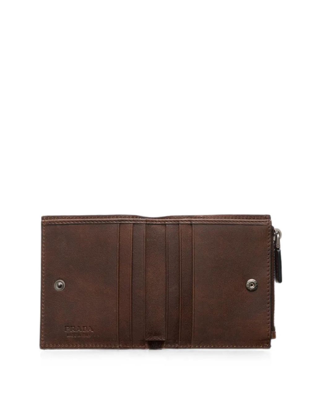 Prada Brown Small Leather Wallet for men