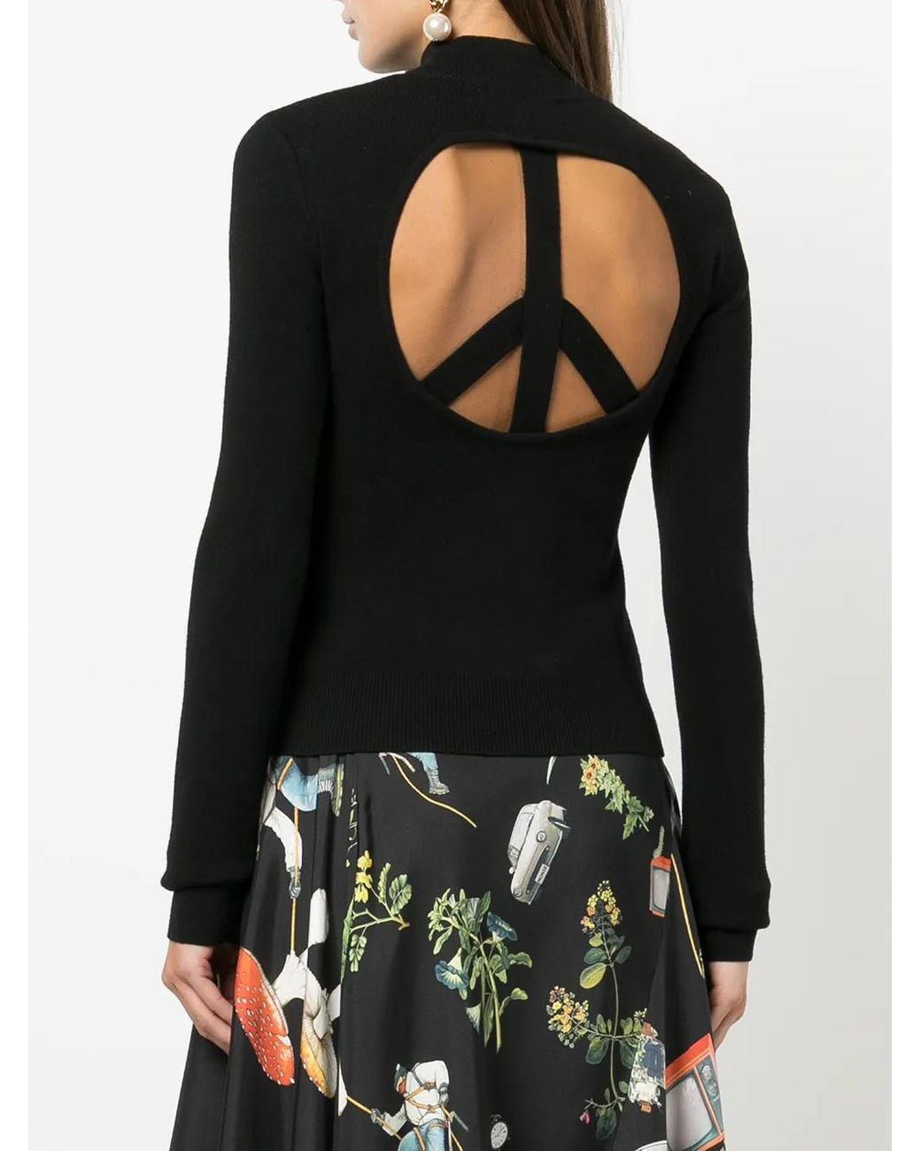 Monse Black Peace Sign Mock-Neck Cashmere Jumper