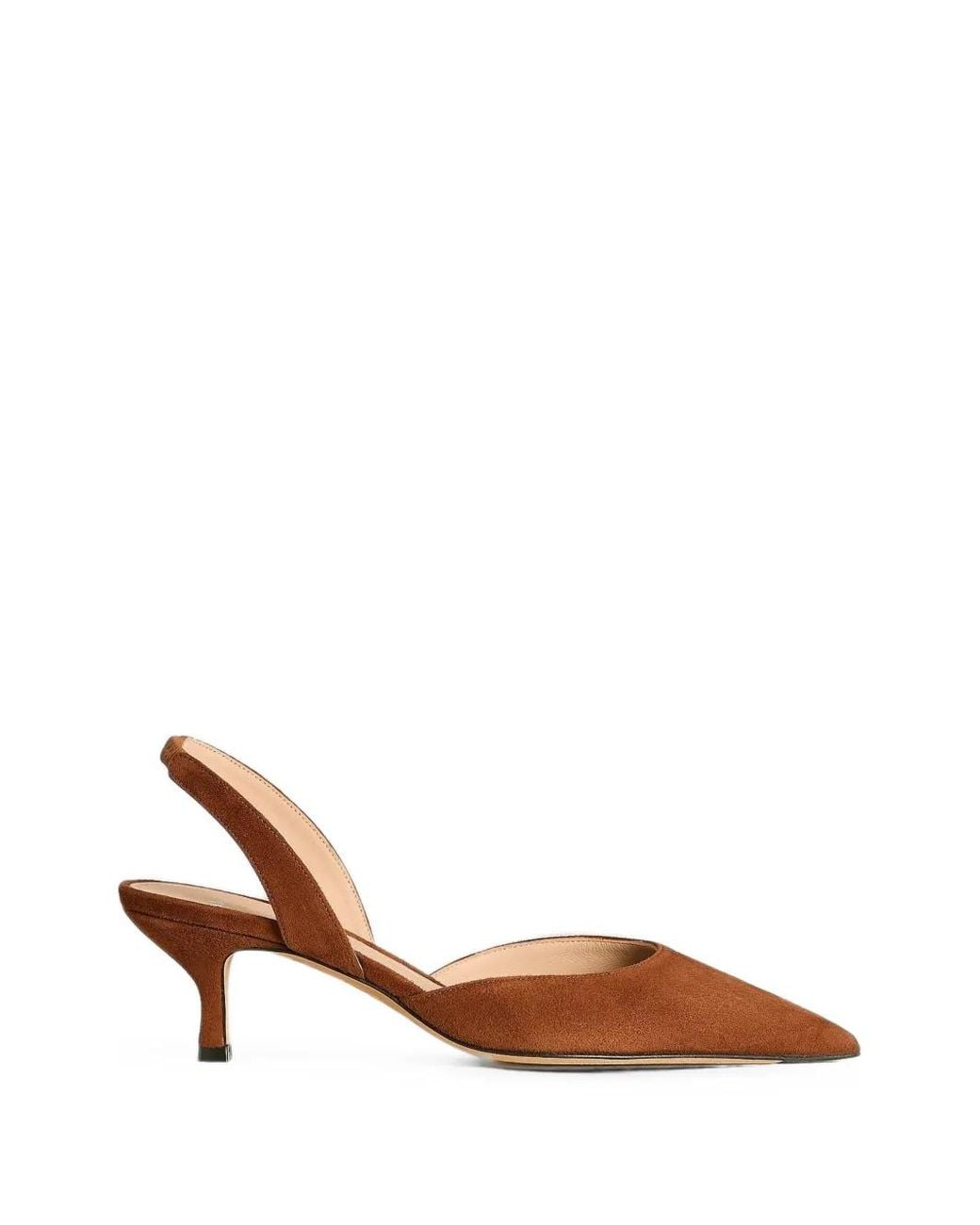 Kiton Brown Suede Pointed-Toe Slingback Pumps