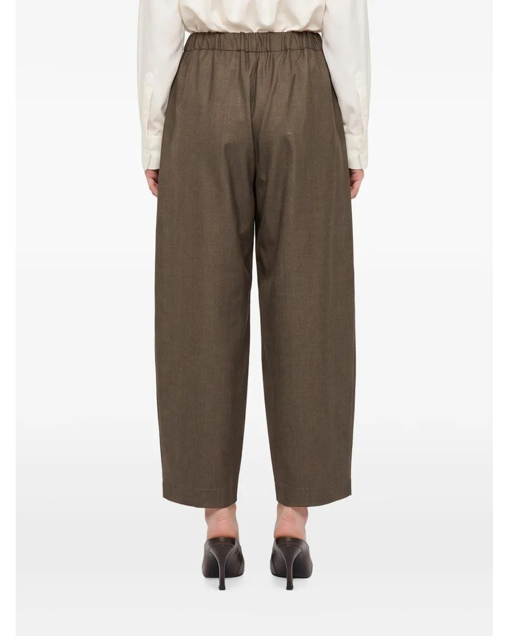 Antonelli Natural Drawstring Wide-Leg Trousers