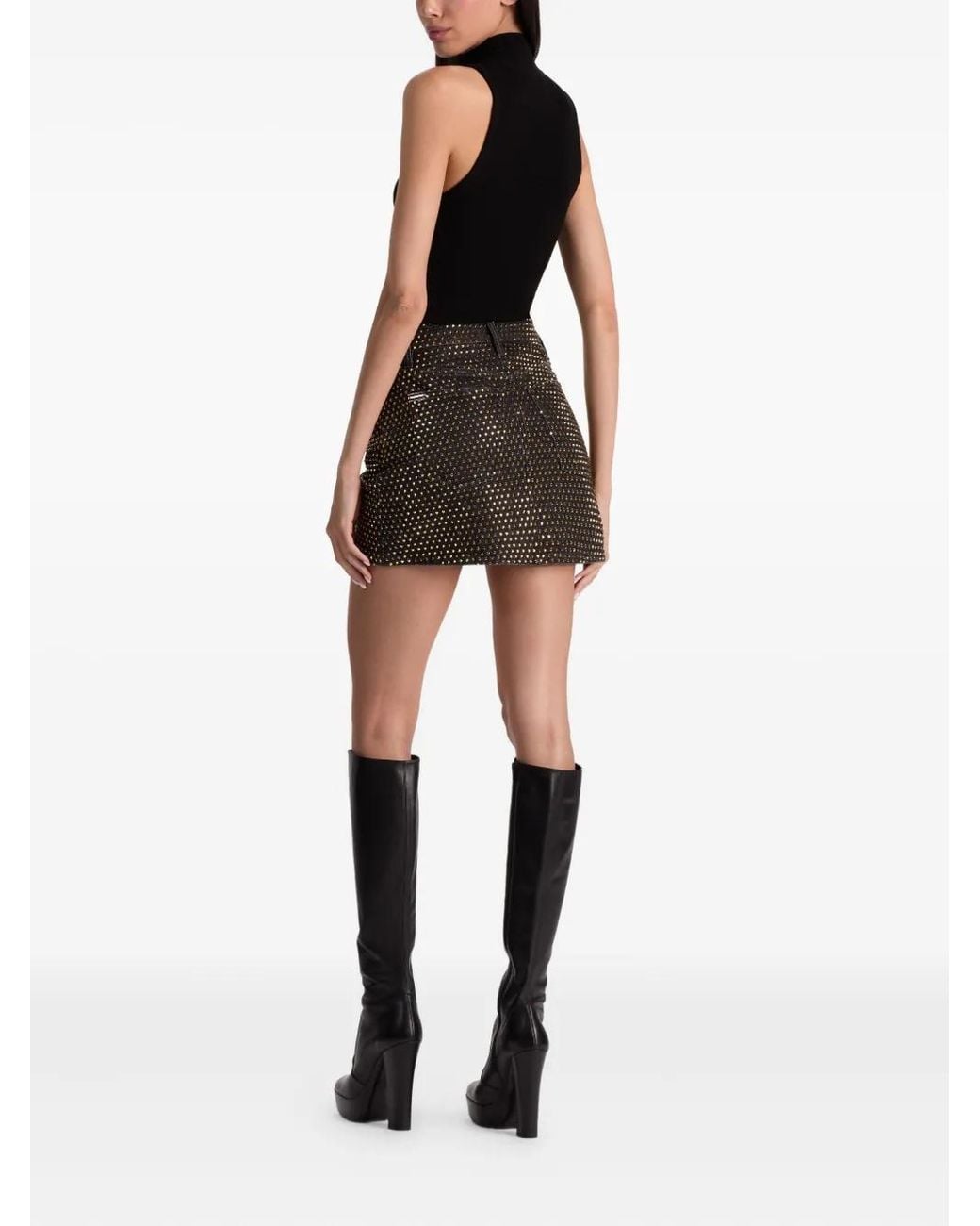 Alice + Olivia Black Joss Denim Skirt