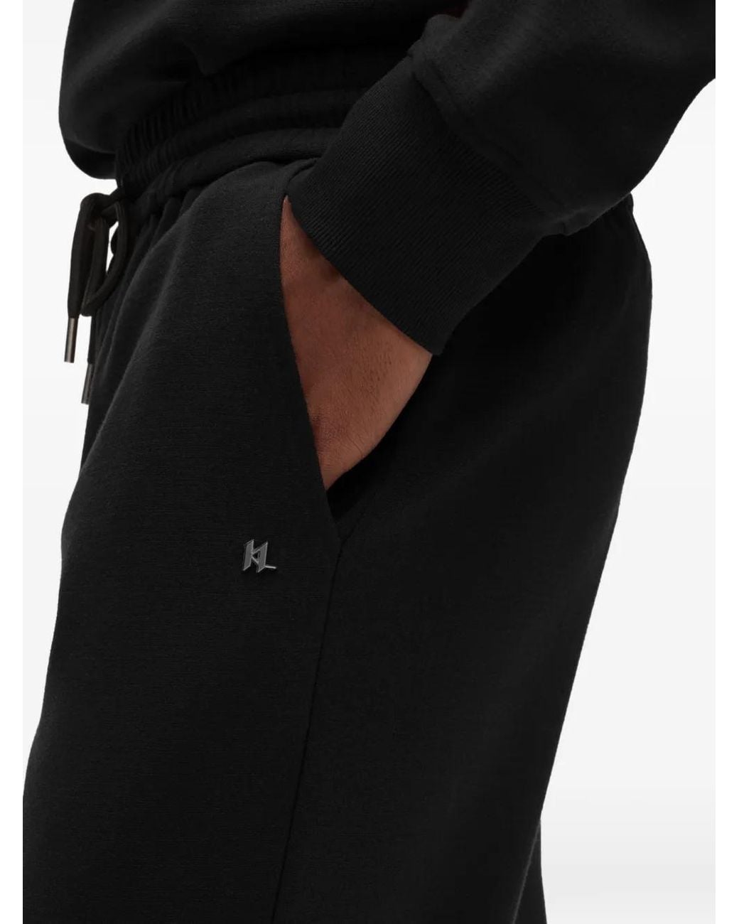 Karl Lagerfeld Black Double Knit Sweat-Trousers for men