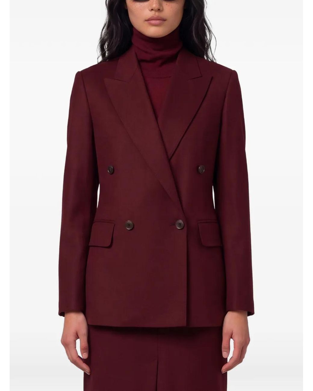 Max Mara Red Scenico Double-Breasted Blazer