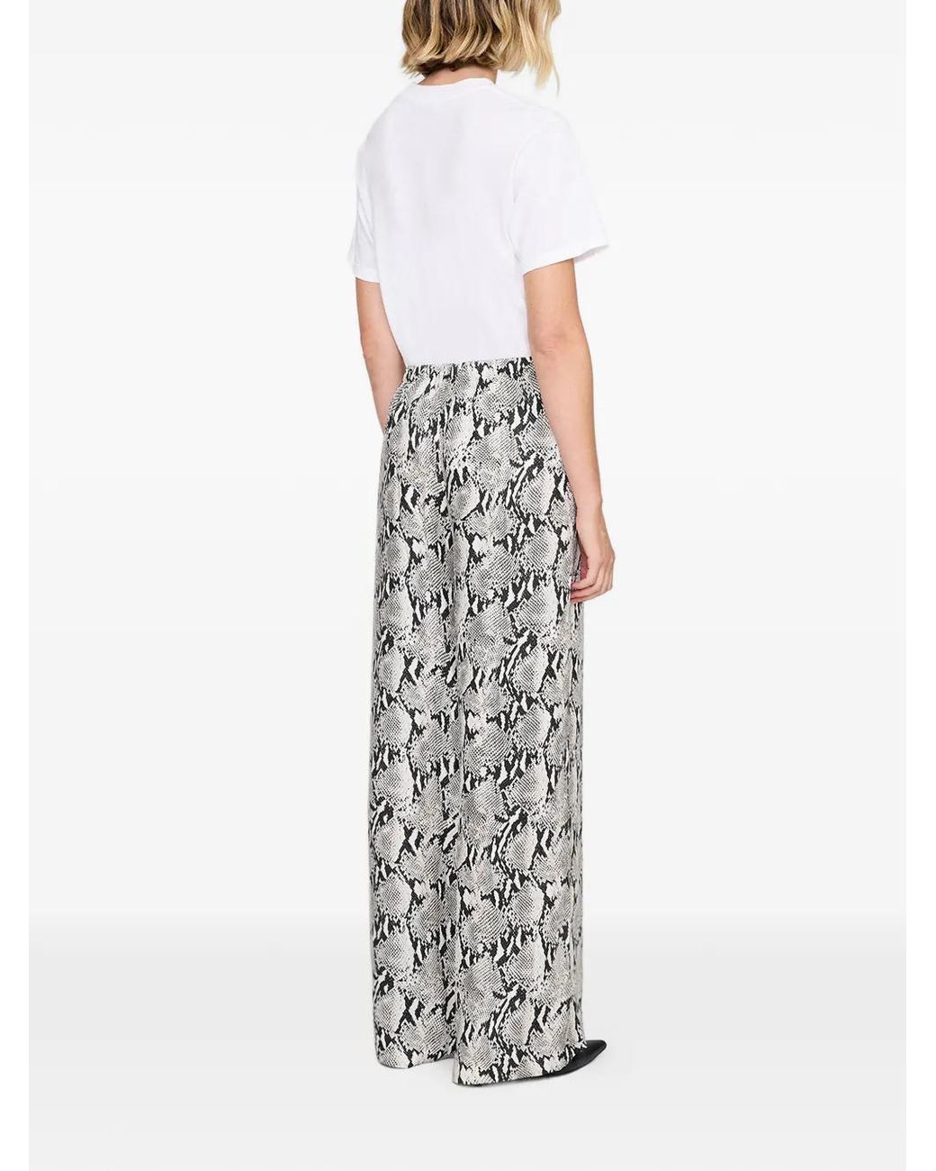 Pantalon Roslin À Imprimé Peau De Python Anine Bing en coloris White