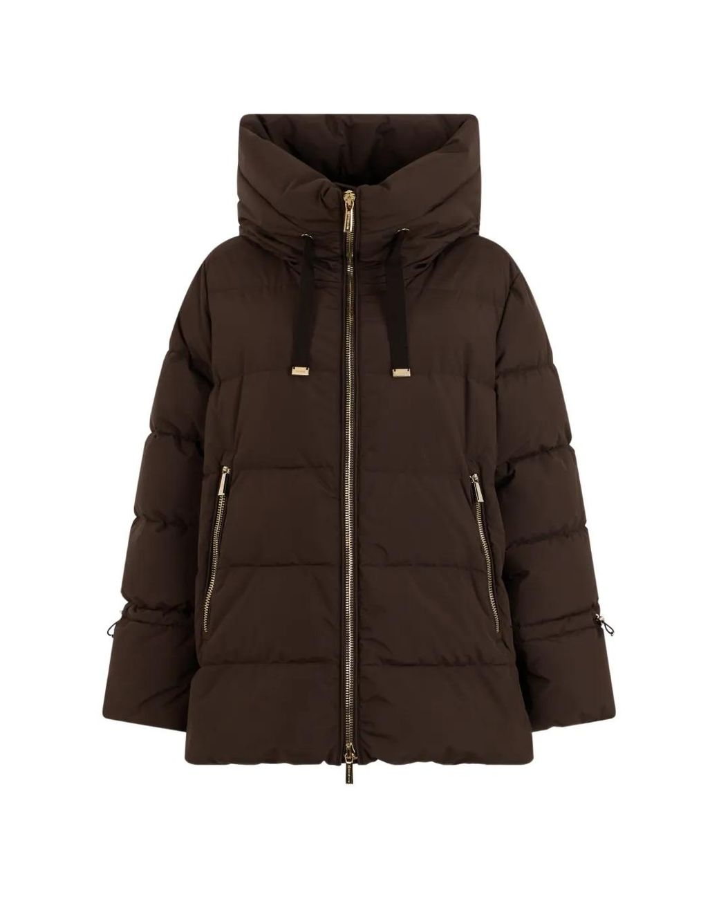 Moorer Brown Gadia-Stp Quilted Hooded Jacket