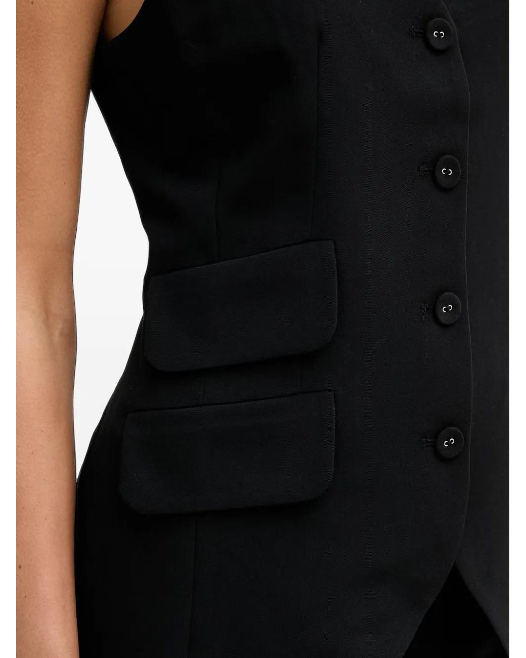 Sisley Black V-Neck Button-Up Waistcoat