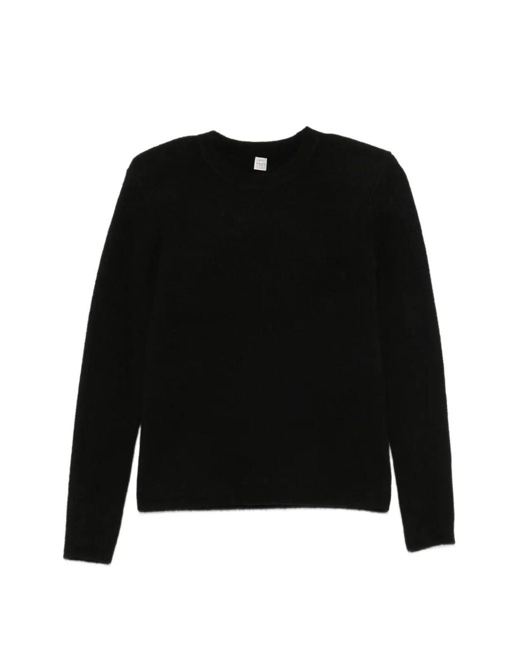Totême Black Structured Crew-Neck Sweater