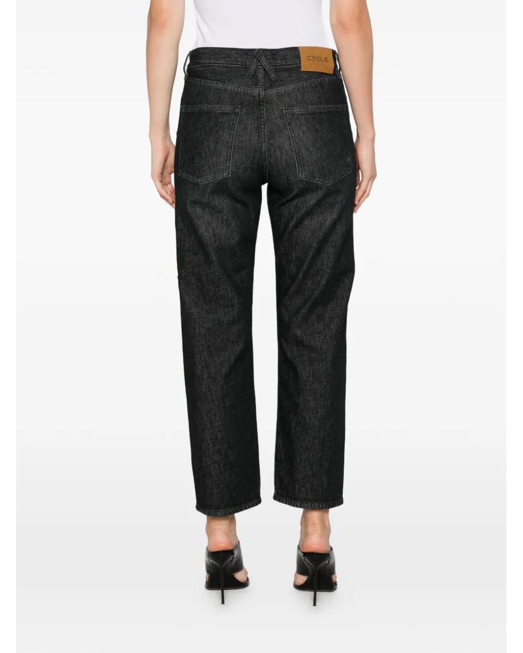 CYCLE Gray Bella Faded-Effect Straight-Leg Jeans