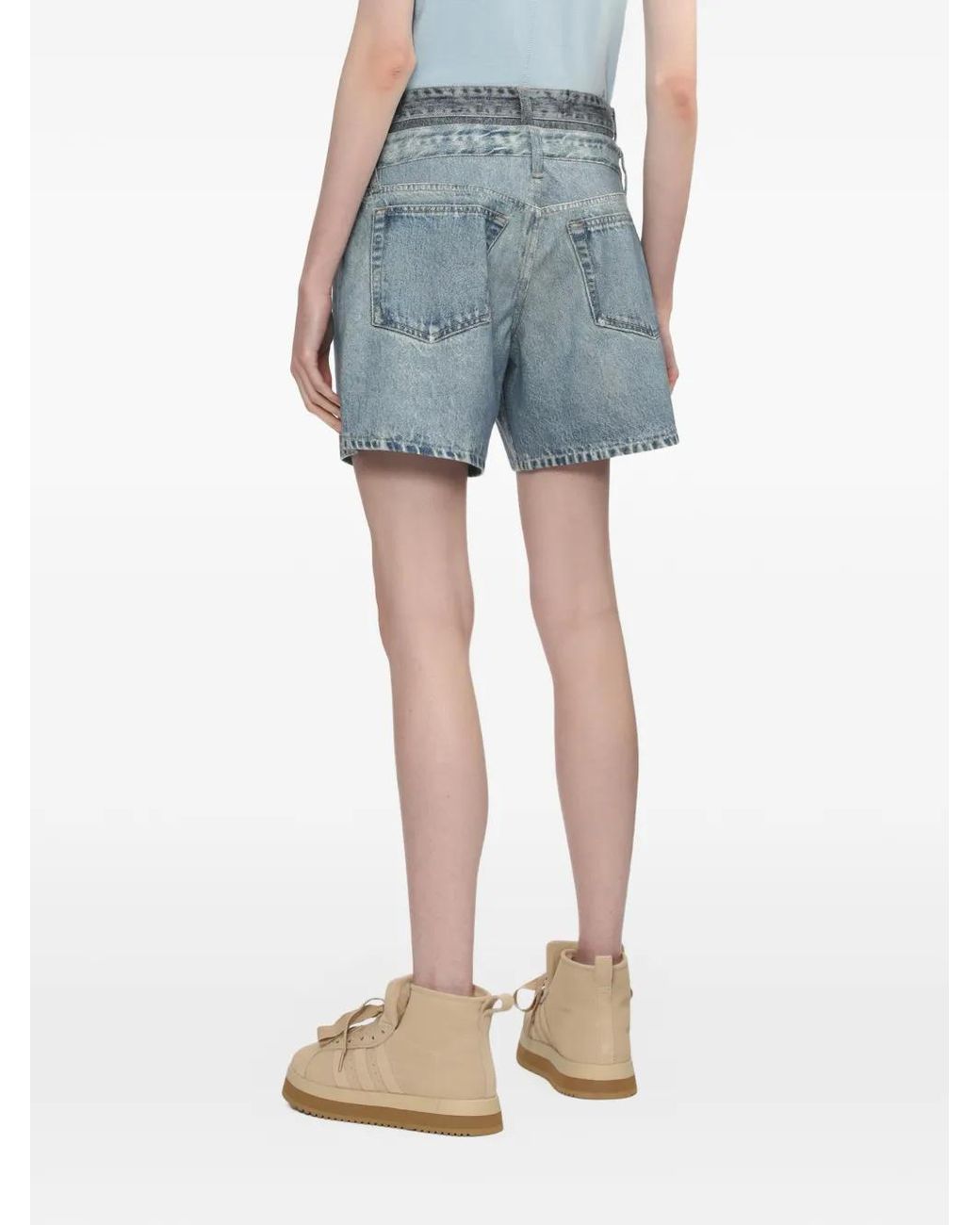 Rag & Bone Blue Layered Denim Shorts