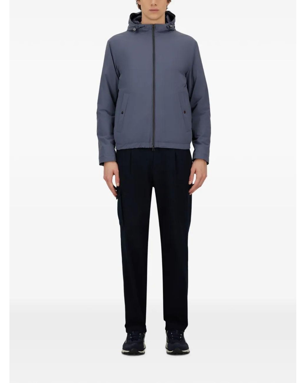 Herno Blue Packable Hooded Jacket for men