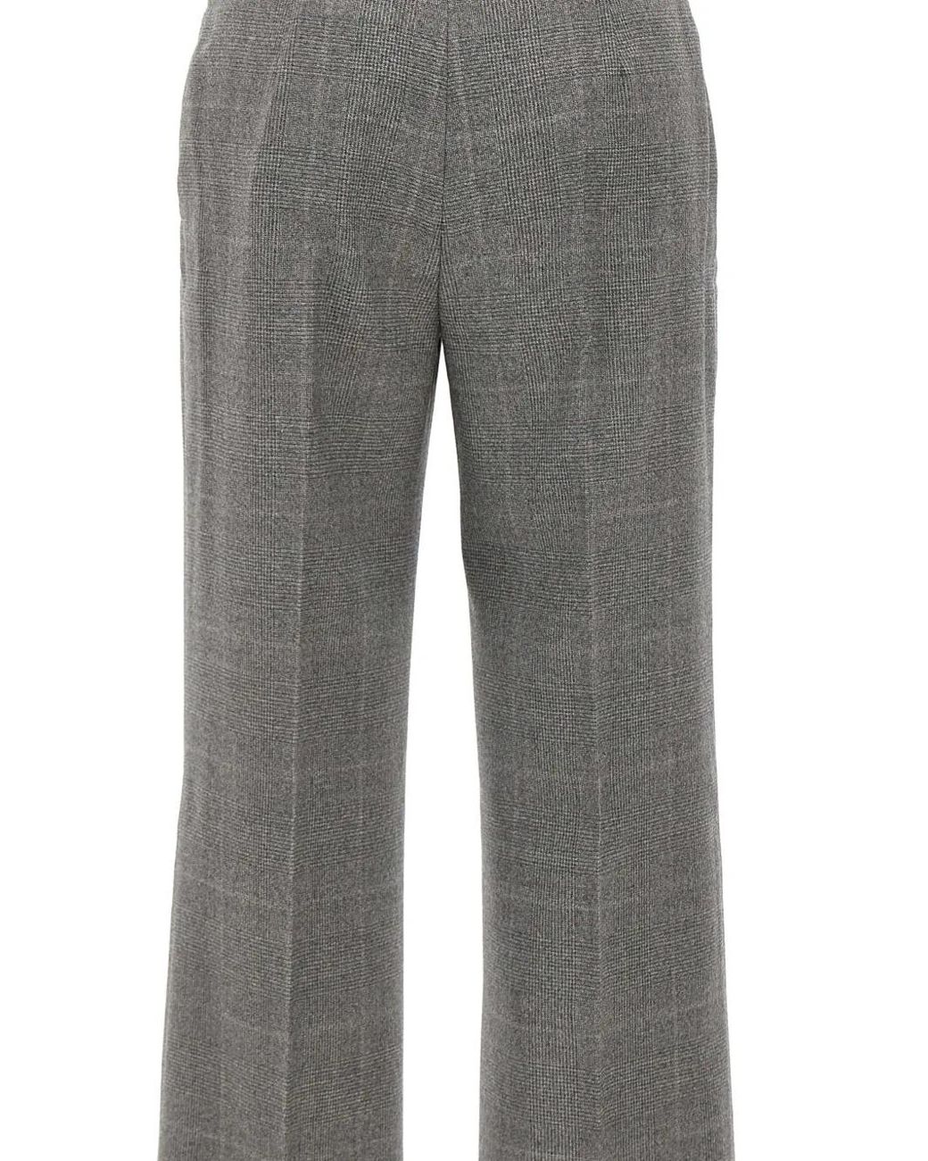 Max Mara Gray Prince Of Wales Check Wide-Leg Trousers