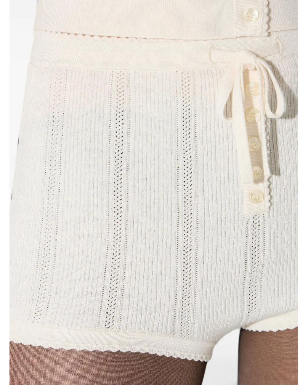 Elisabetta Franchi White Knit Openwork Briefs