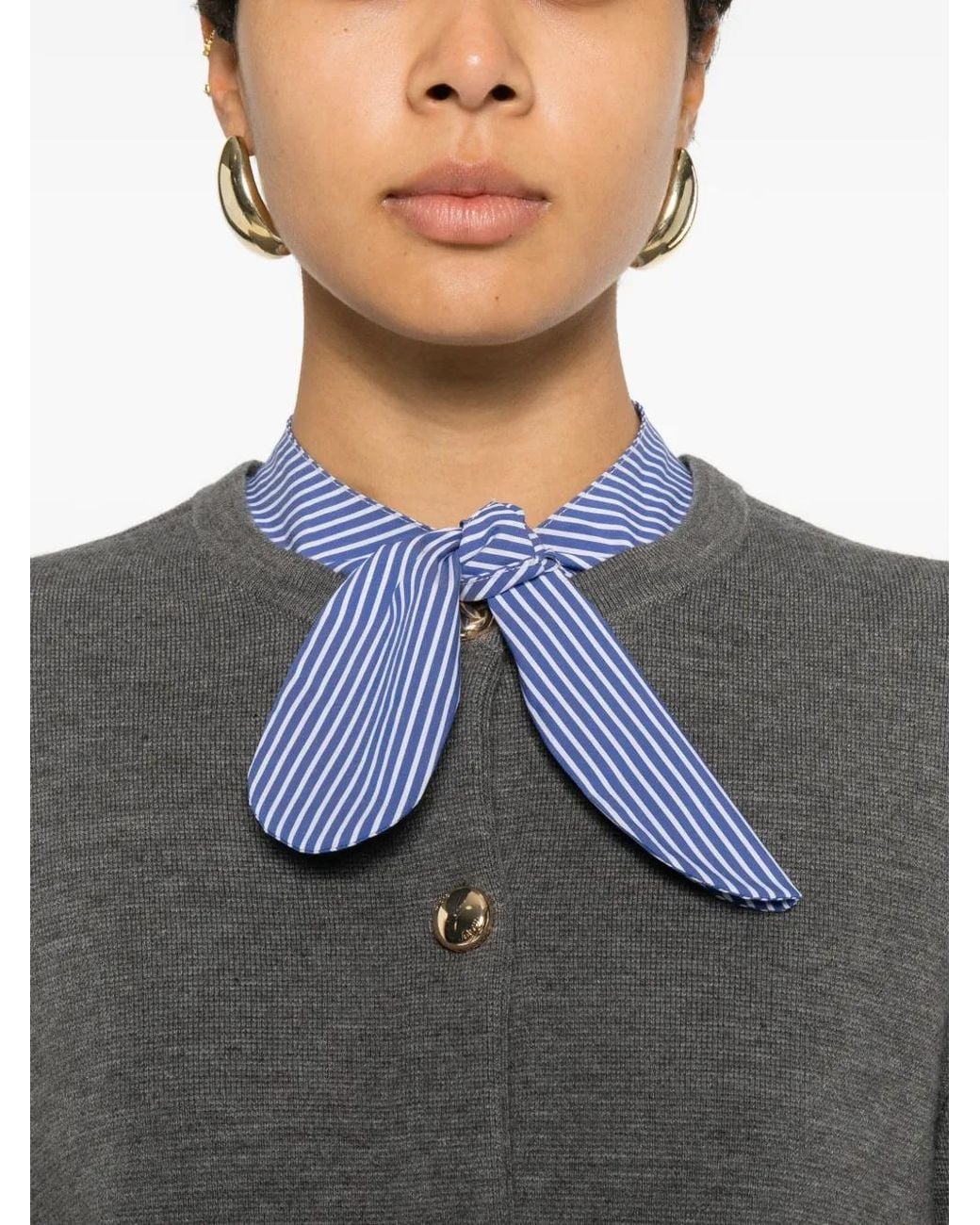 Maje Gray Cardigan With Removable Tie
