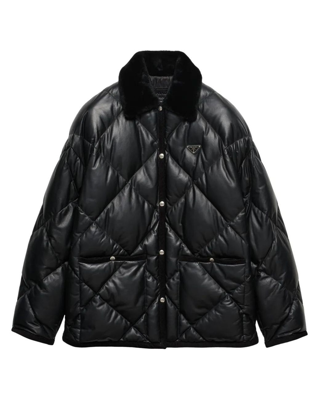 Prada キルティング レザージャケット ブラック | Lyst Prada キルティング レザージャケット ブラック | Lyst